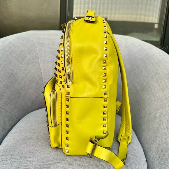 VALENTINO GARAVANI  Calfskin Medium Full Studded Rockstud All Over Backpack - Picture 2 of 13